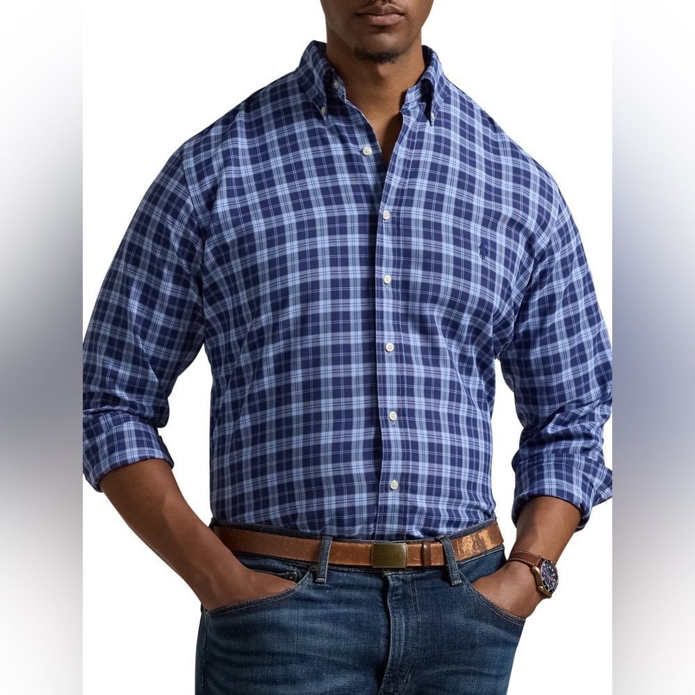 Ralph Lauren Blue Plaid Button-Down Shirt